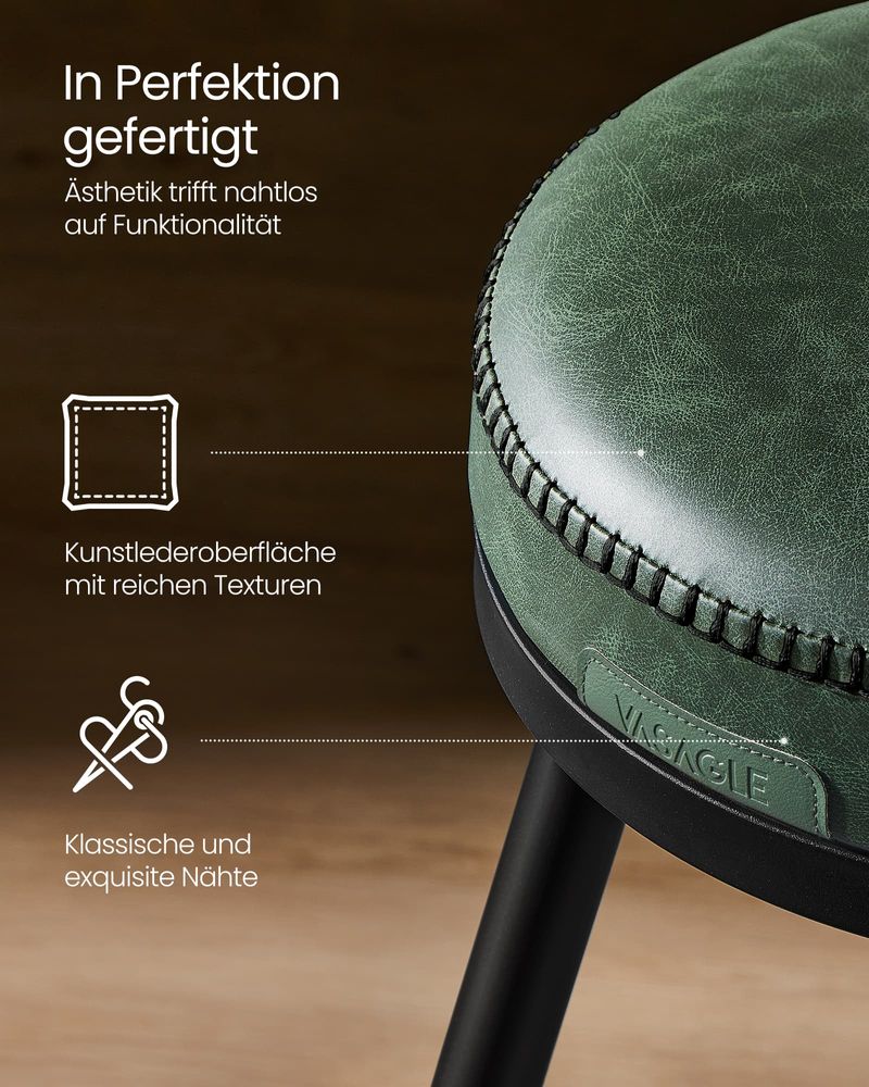Set van 2 Barkrukken - 360° Draaibaar - Kunstleer - Industrieel Design - Image 7