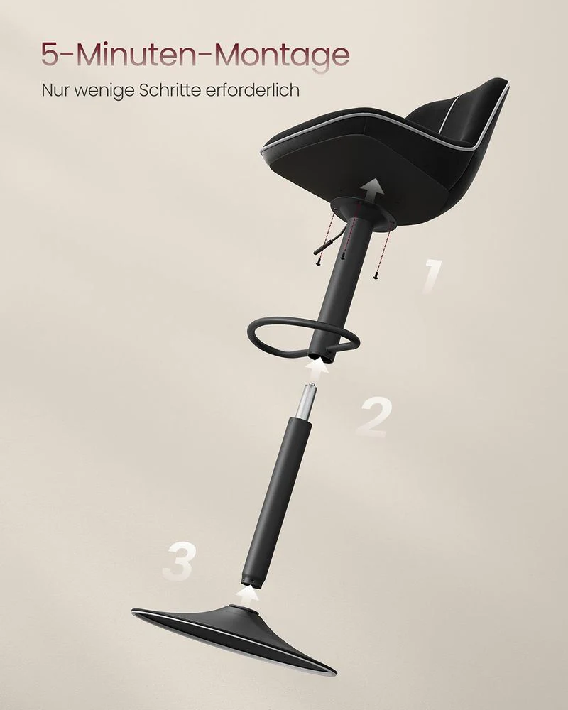 Set van 2 Barkrukken – Verstelbare Zithoogte – Fluwelen Bekleding – Ergonomisch Comfort – Stabiele Voet - Image 7