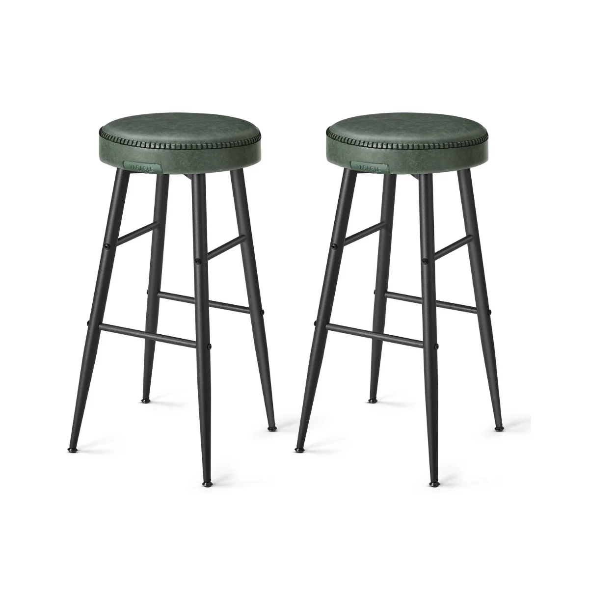 Set van 2 Barstoelen – EKHO Collectie – Kunstleer – Comfortabele Hoge Krukken met Voetsteun - Image 3