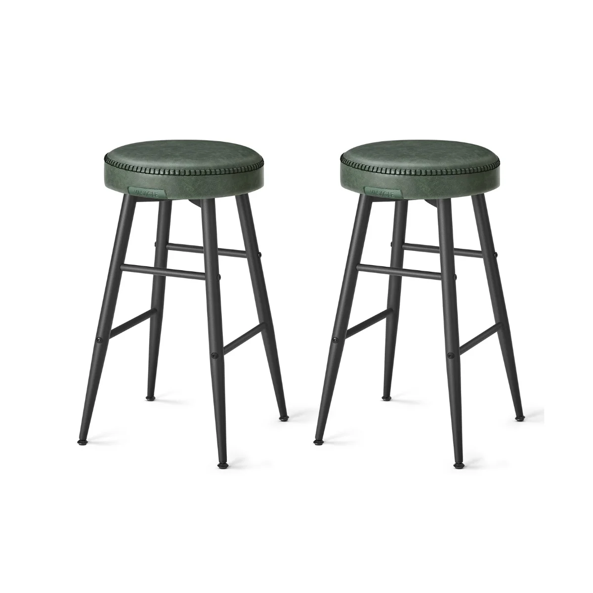 Set van 2 Barstoelen – EKHO Collectie – Kunstleer – Comfortabele Hoge Krukken met Voetsteun - Image 4