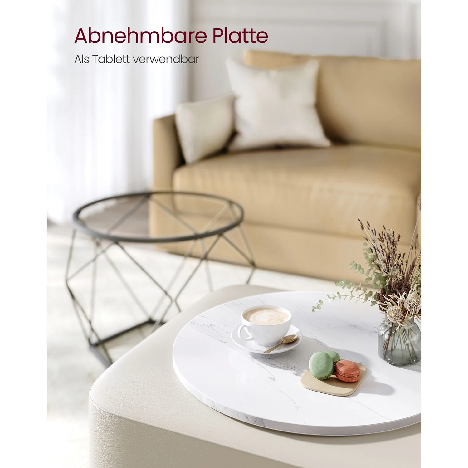 Set van 2 Ronde Bijzettafels – Modern Design – Zwart – Compact en Multifunctioneel - Image 8