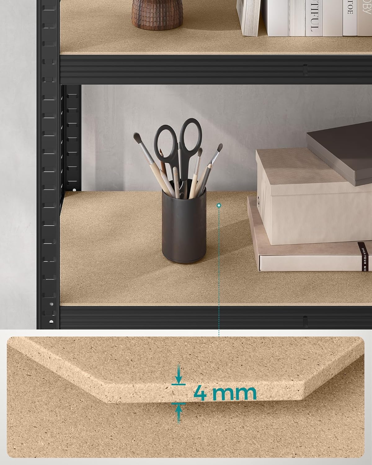 Set van 2 Stalen Opbergrekken – 5 Niveaus – 180 cm Hoog – 875 kg Draagvermogen per Rek – Verdeelbaar & In Hoogte Verstelbaar – Stellingkast - Image 7