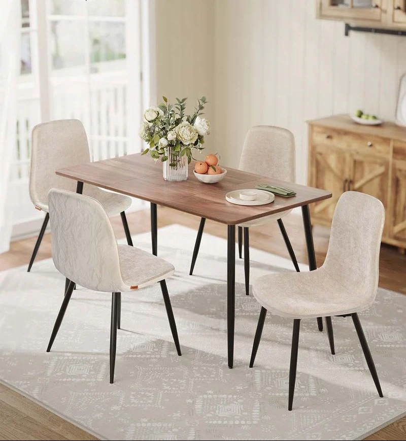 Set van 4 Eetkamerstoelen – Chenille & PU – Elegant en Comfortabel - Image 5