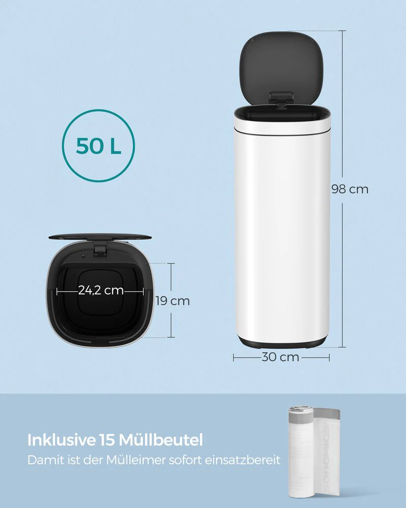 Slimme sensor Afvalemmer 50L - Prullenbak - Compact - Image 8