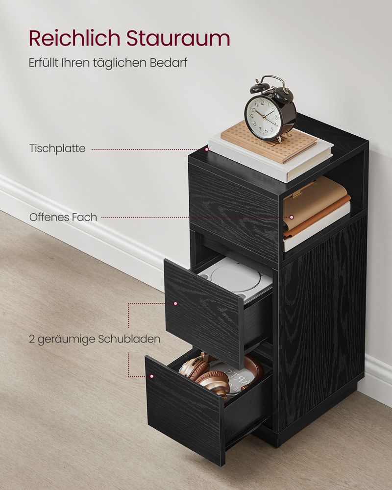 Smal Nachtkastje met Flexibel Open Vak - Bijzettafel - Image 9