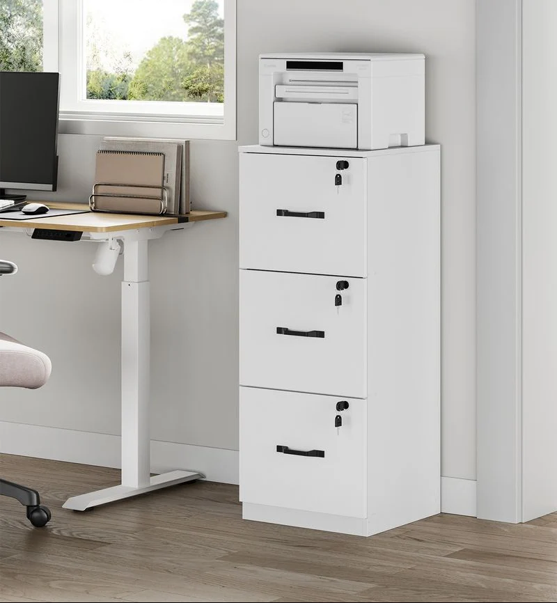 Smalle Archiefkast met 3 Lades en Slot – Ruimtebesparende Opbergkast voor het Thuiskantoor - Image 7