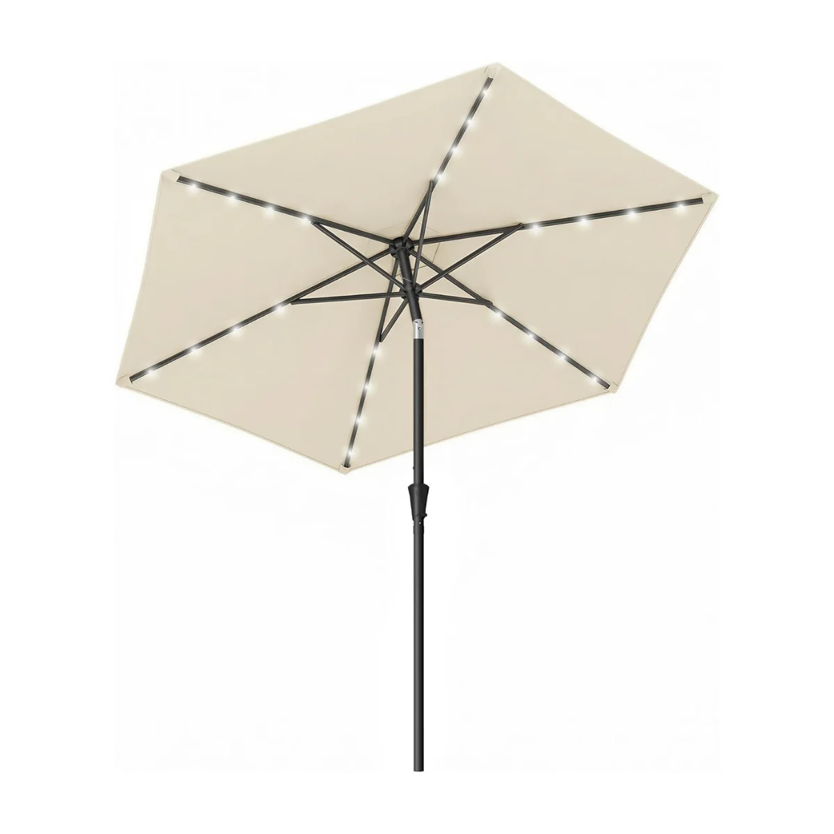 Solar LED Parasol Ø 2.7 of 3 Meter - Tuinparasol met Kantelfunctie - Image 3