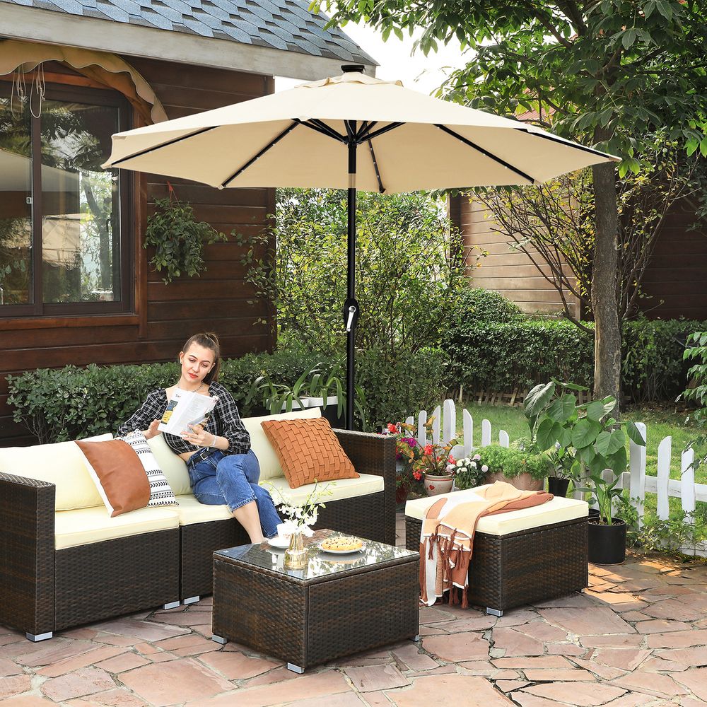 Solar LED Parasol Ø 2.7 of 3 Meter - Tuinparasol met Kantelfunctie - Image 6