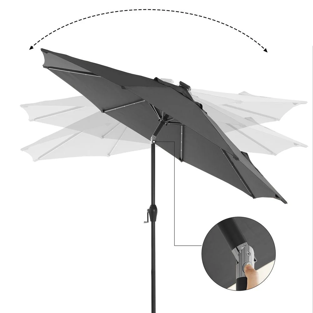 Solar LED Parasol Ø 2.7 of 3 Meter - Tuinparasol met Kantelfunctie - Image 7