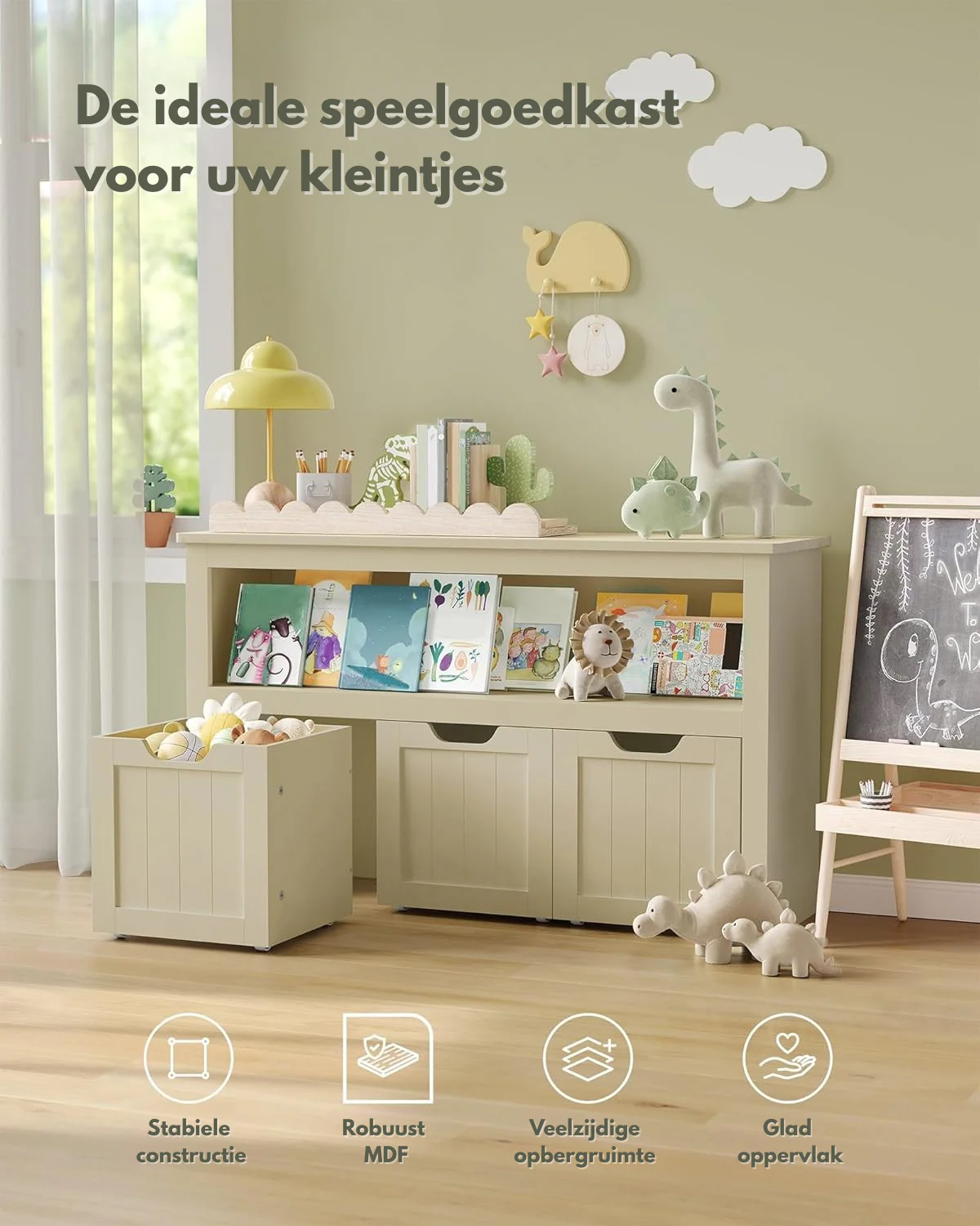 Speelgoedkast met 3 opbergbakken - Stijlvol en Praktisch - Kinderkamer - Image 7
