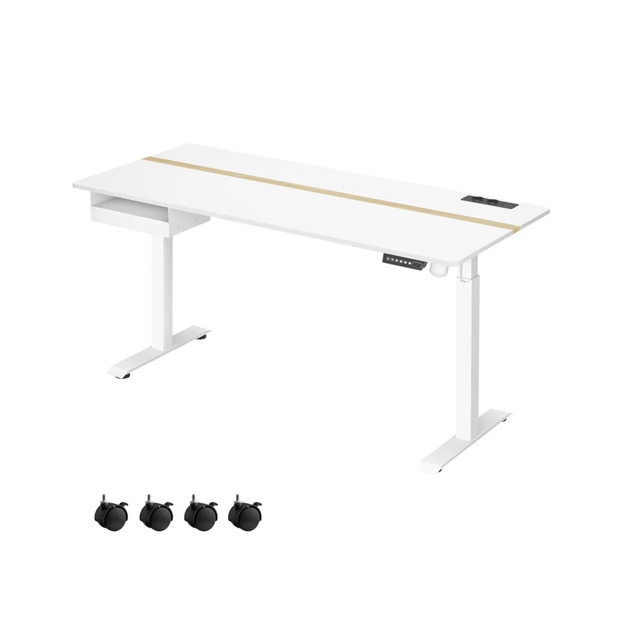 Elektrische Sta Bureau met Stopcontact - Geheugenfunctie - met Lade en Haken - Thuiswerkplek - Image 9