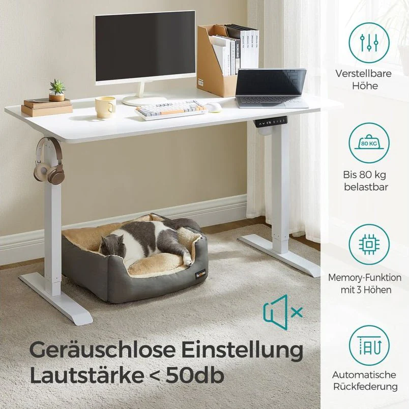 Elektrisch Verstelbaar Bureau - Sta Bureau - Met Wieltjes - Ergonomisch - Image 4