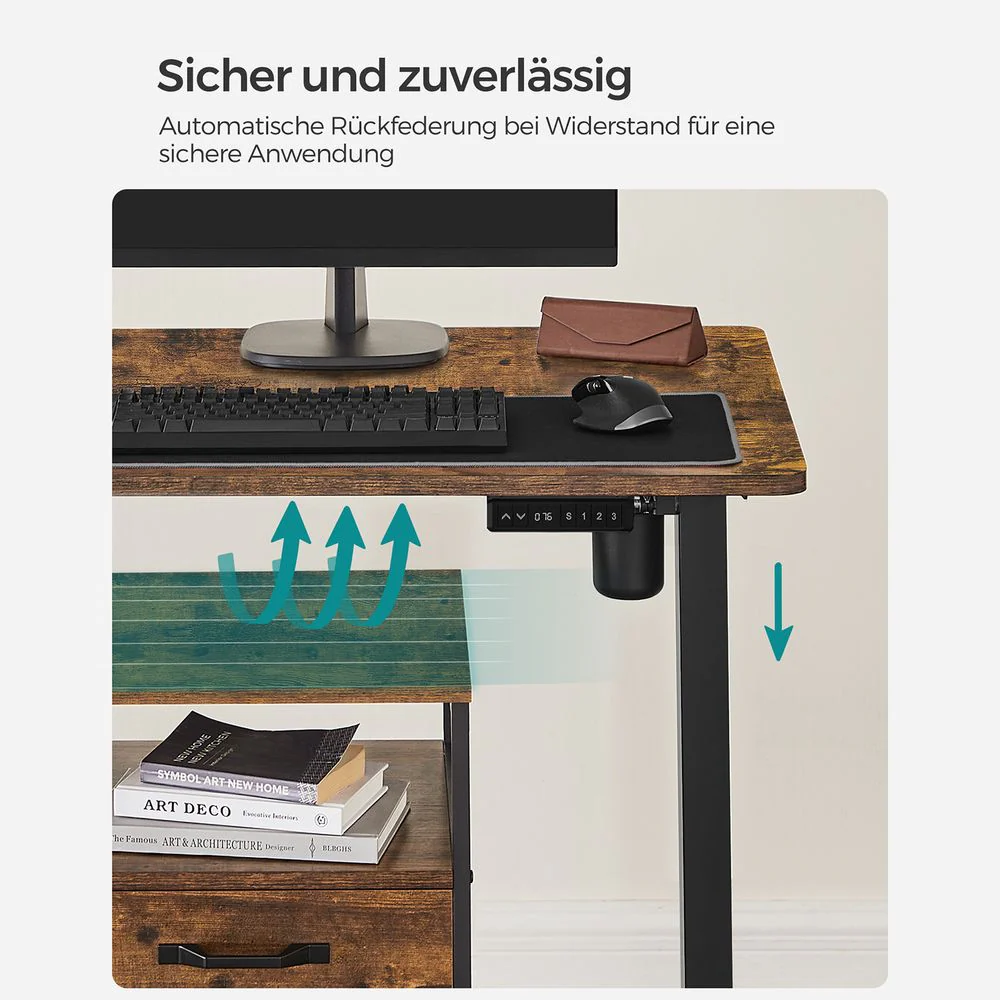 Elektrisch Verstelbaar Bureau - Sta Bureau - Met Wieltjes - Ergonomisch - Image 5