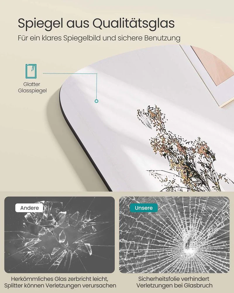 Staande Spiegel 160 x 50 cm – Gehard Glas met Aluminium Frame – Breukvast & Elegant - Image 3