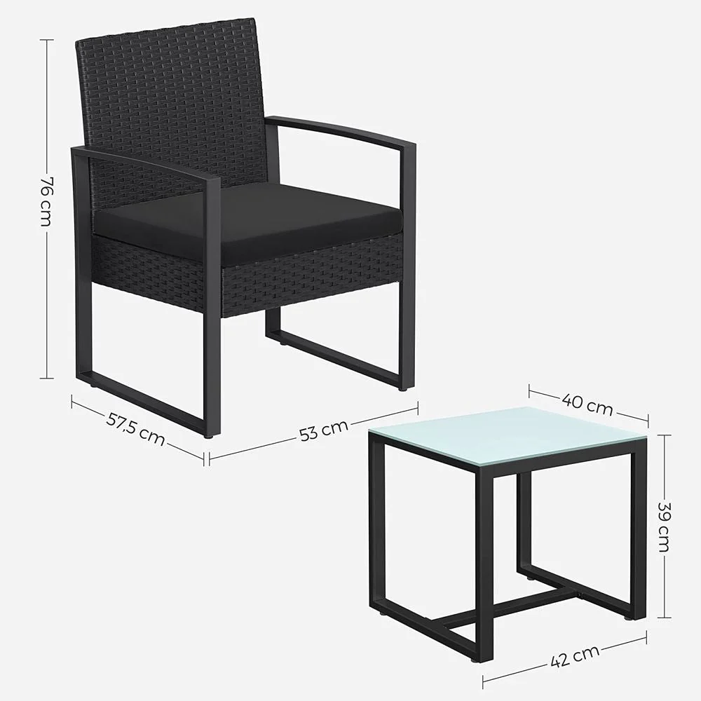 Stijlvol Balkonset met Rattanlook - Tuinset - Tuinstoelen met tafeltje - Image 8
