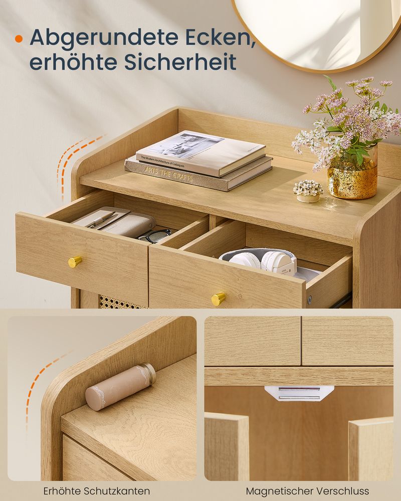 Dressoir - Stijlvolle Opbergkast met Rotan & Massief Houten Poten - Image 6