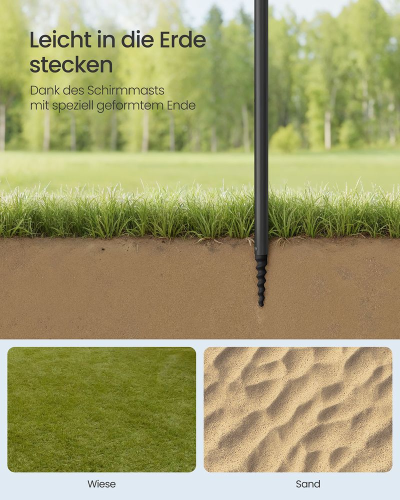 Strandparasol met Opbergruimte – Ø160 of 200 cm – Verstelbaar – UPF 50+ UV-bescherming – Inclusief Draagtasje - Image 6