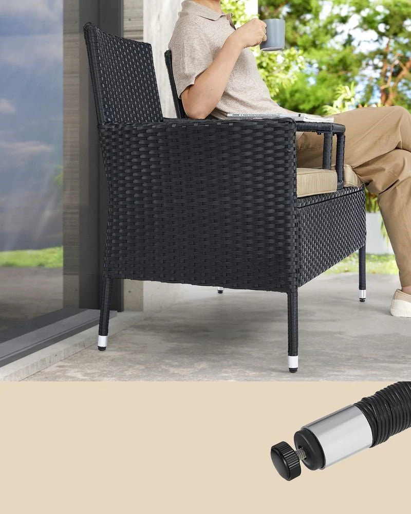 Tuinbankje met Tafeltje - Tuinstoelen - Tuinset - Zwart - Image 4