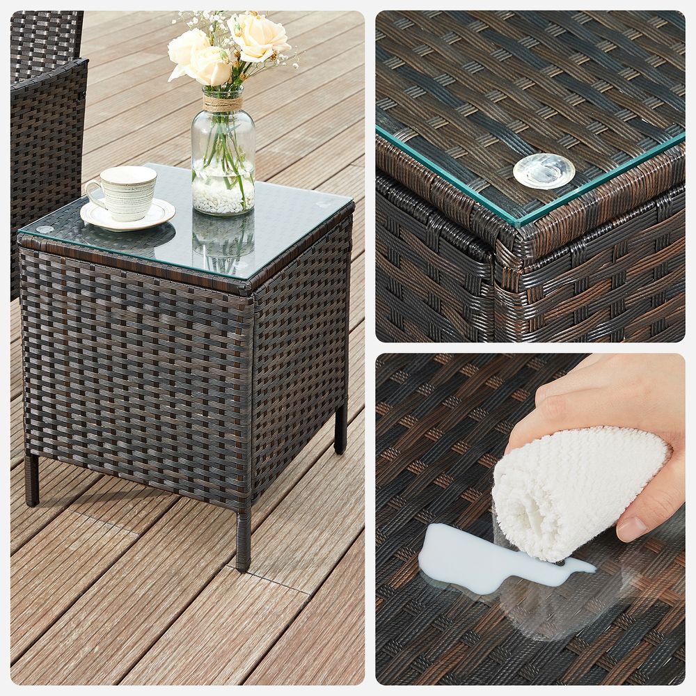 Tuinset 3-delig - Tuinmeubelset - Tuinstoelen en tafeltje - Polyrotaan - Image 3