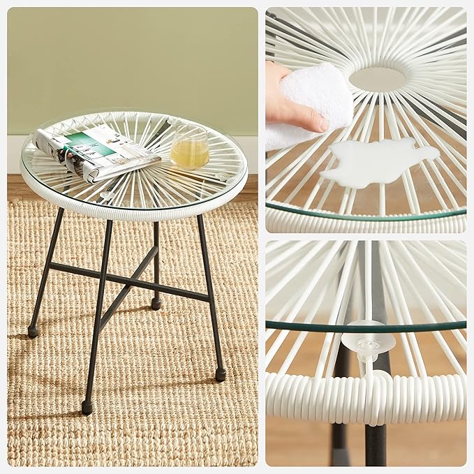 Balkonset - Tuinmeubelset van 3 - Terrasstoelen - Glazen tafelblad - 2 Stoelen - Image 3