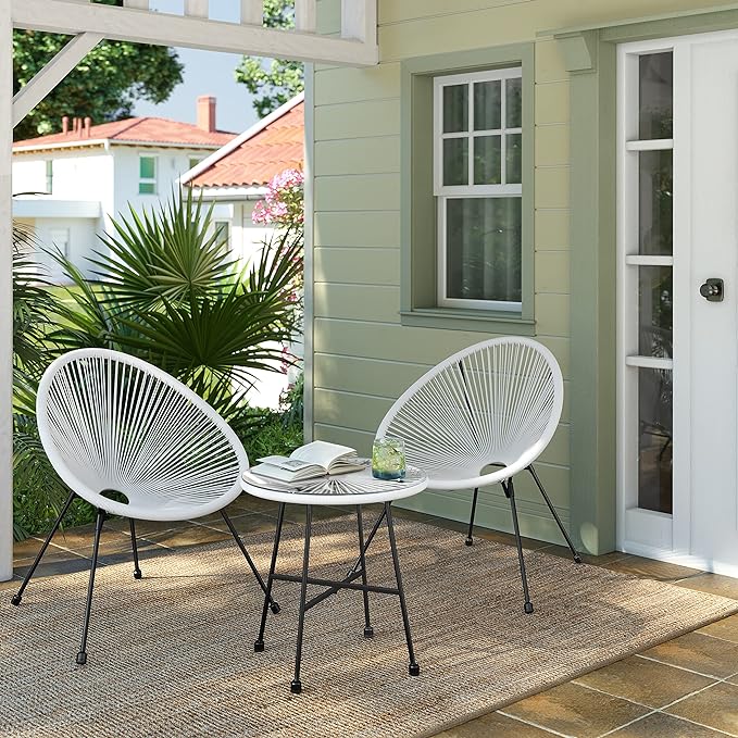 Balkonset - Tuinmeubelset van 3 - Terrasstoelen - Glazen tafelblad - 2 Stoelen - Image 6