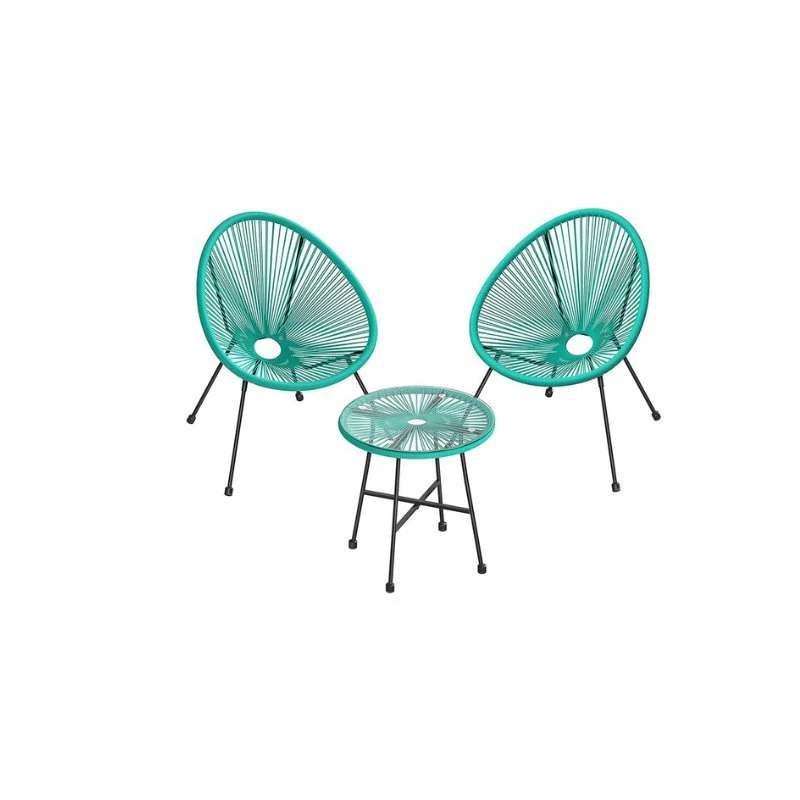 Balkonset - Tuinmeubelset van 3 - Terrasstoelen - Glazen tafelblad - 2 Stoelen - Image 7