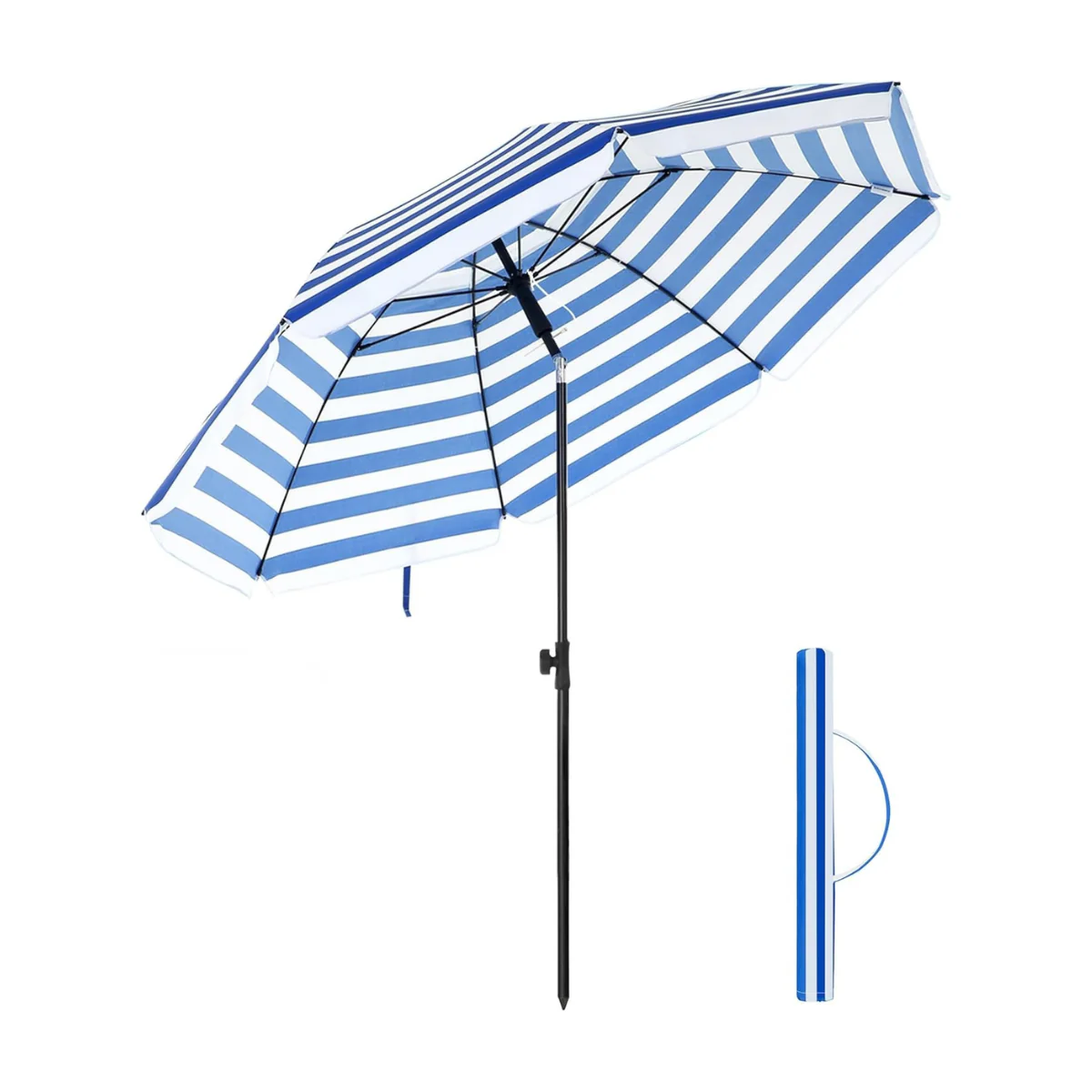 Tuinparasol Ø 160 / 200 cm – Kantelbaar – In Hoogte Verstelbaar – UPF 50+ – Met Draagtas – Zonder Standaard - Image 5