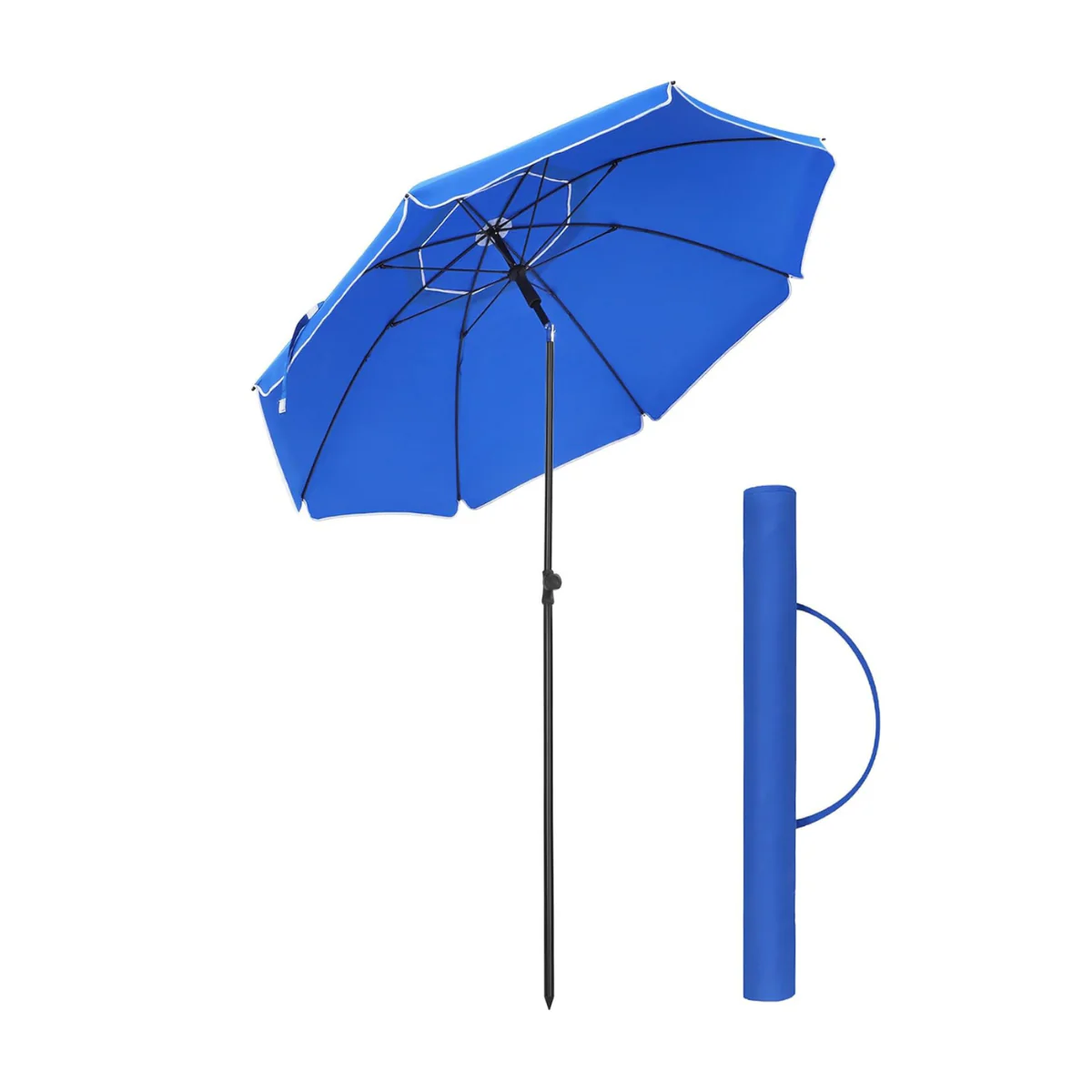 Tuinparasol Ø 160 / 200 cm – Kantelbaar – In Hoogte Verstelbaar – UPF 50+ – Met Draagtas – Zonder Standaard - Image 6