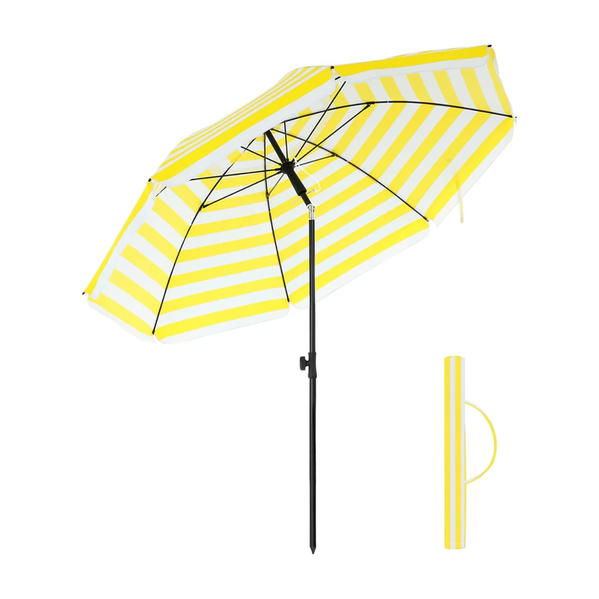 Tuinparasol Ø 160 / 200 cm – Kantelbaar – In Hoogte Verstelbaar – UPF 50+ – Met Draagtas – Zonder Standaard - Image 7
