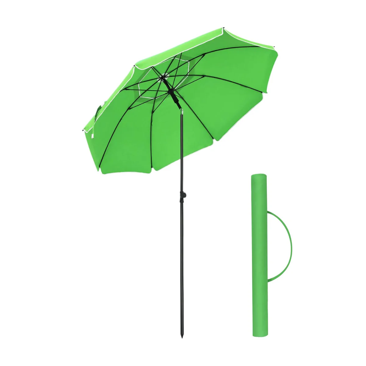 Tuinparasol Ø 160 / 200 cm – Kantelbaar – In Hoogte Verstelbaar – UPF 50+ – Met Draagtas – Zonder Standaard - Image 8