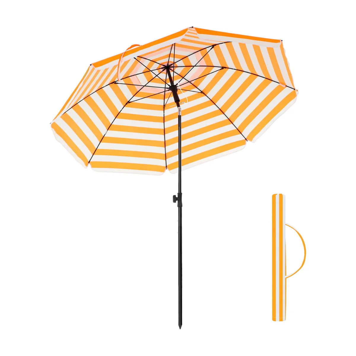 Tuinparasol Ø 160 / 200 cm – Kantelbaar – In Hoogte Verstelbaar – UPF 50+ – Met Draagtas – Zonder Standaard - Image 9