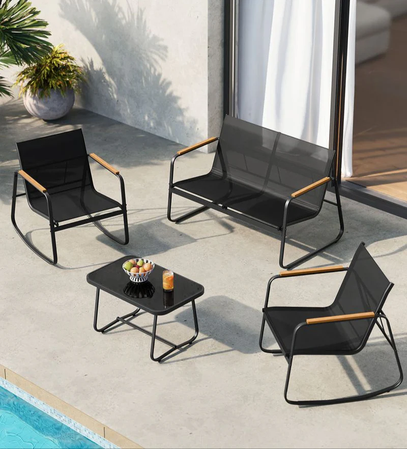Tuinset 4-delig - Balkonset - 2 Stoelen en Bankje met Bijzettafel - Image 3