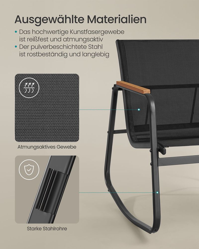 Tuinset 4-delig - Balkonset - 2 Stoelen en Bankje met Bijzettafel - Image 5