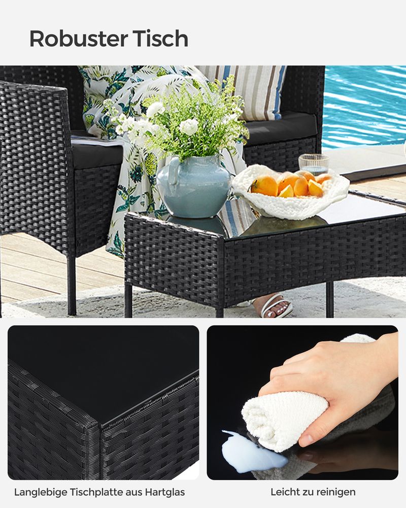 Tuinset met Rattanlook - Balkonset - Tuinstoelen met Tafeltje - Image 7