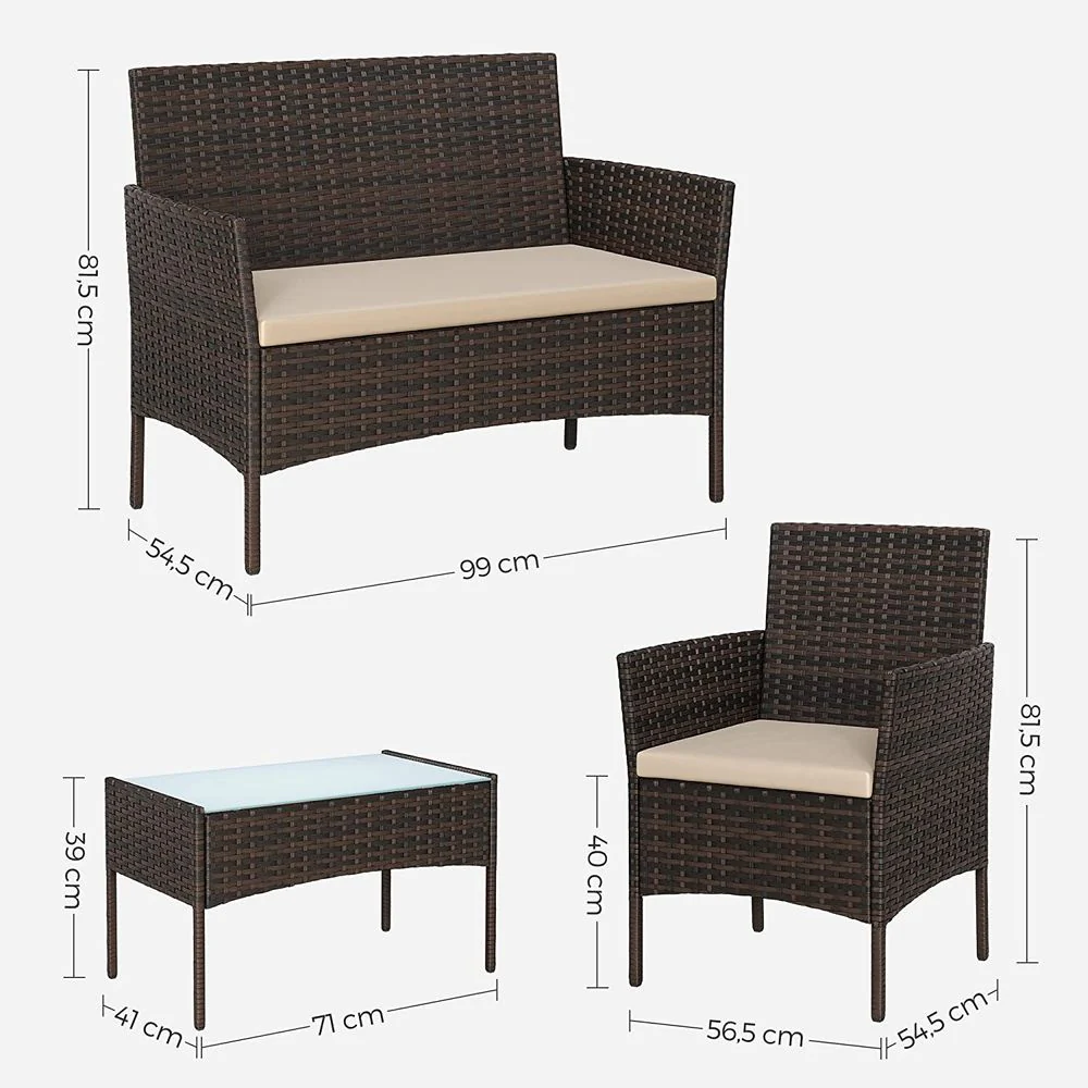 Tuinset met Rattanlook - Balkonset - Tuinstoelen met Tafeltje - Image 9