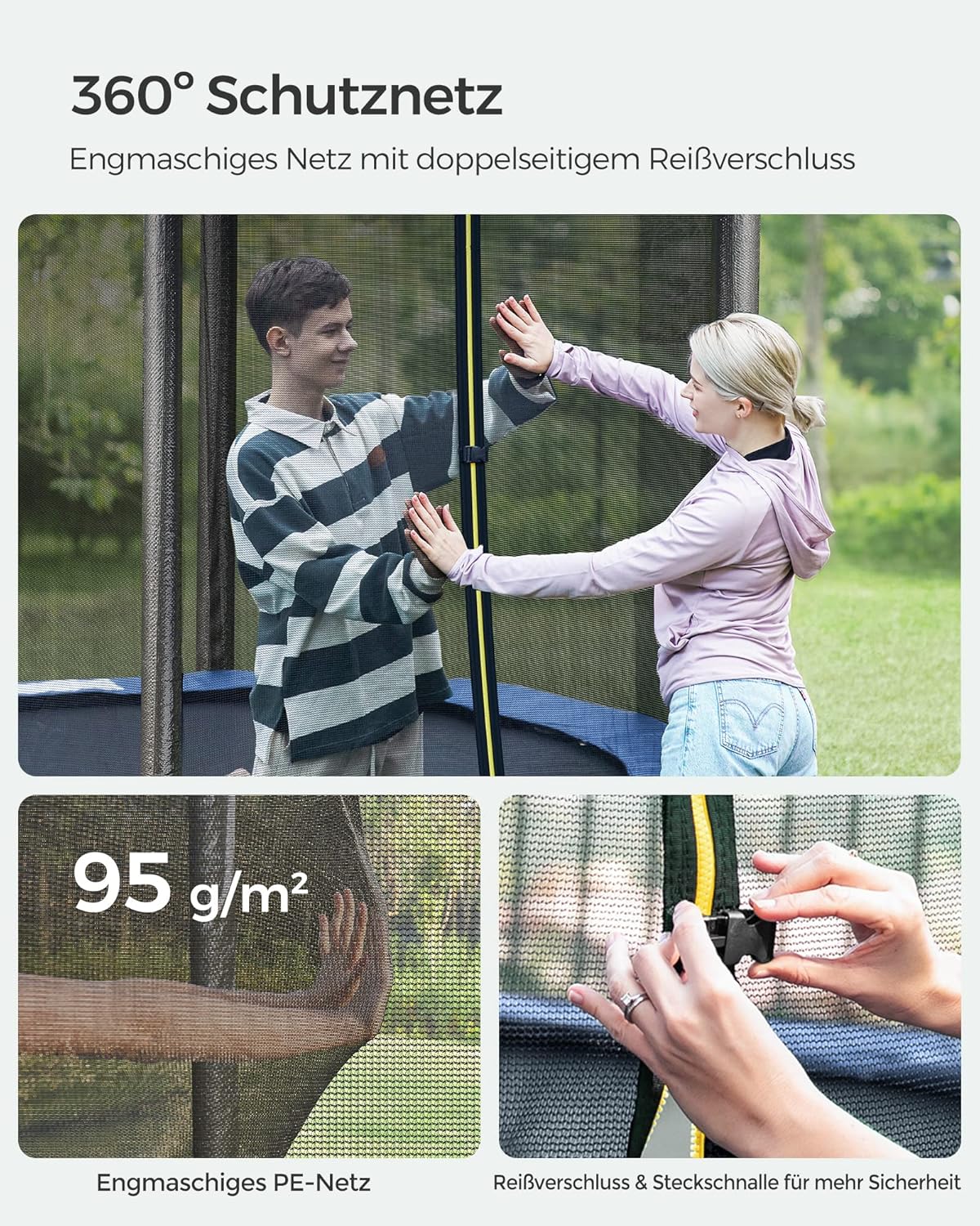 Tuintrampoline – 244 cm – Met Veiligheidsnet, Ladder En Randafdekking – TÜV Rheinland Gecertificeerd - Image 6