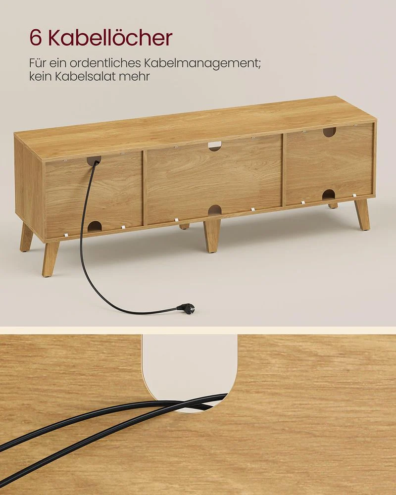 TV-meubel tot 65 inch – Scandinavisch Design – Met Opbergruimte en Kabelbeheer - Image 4