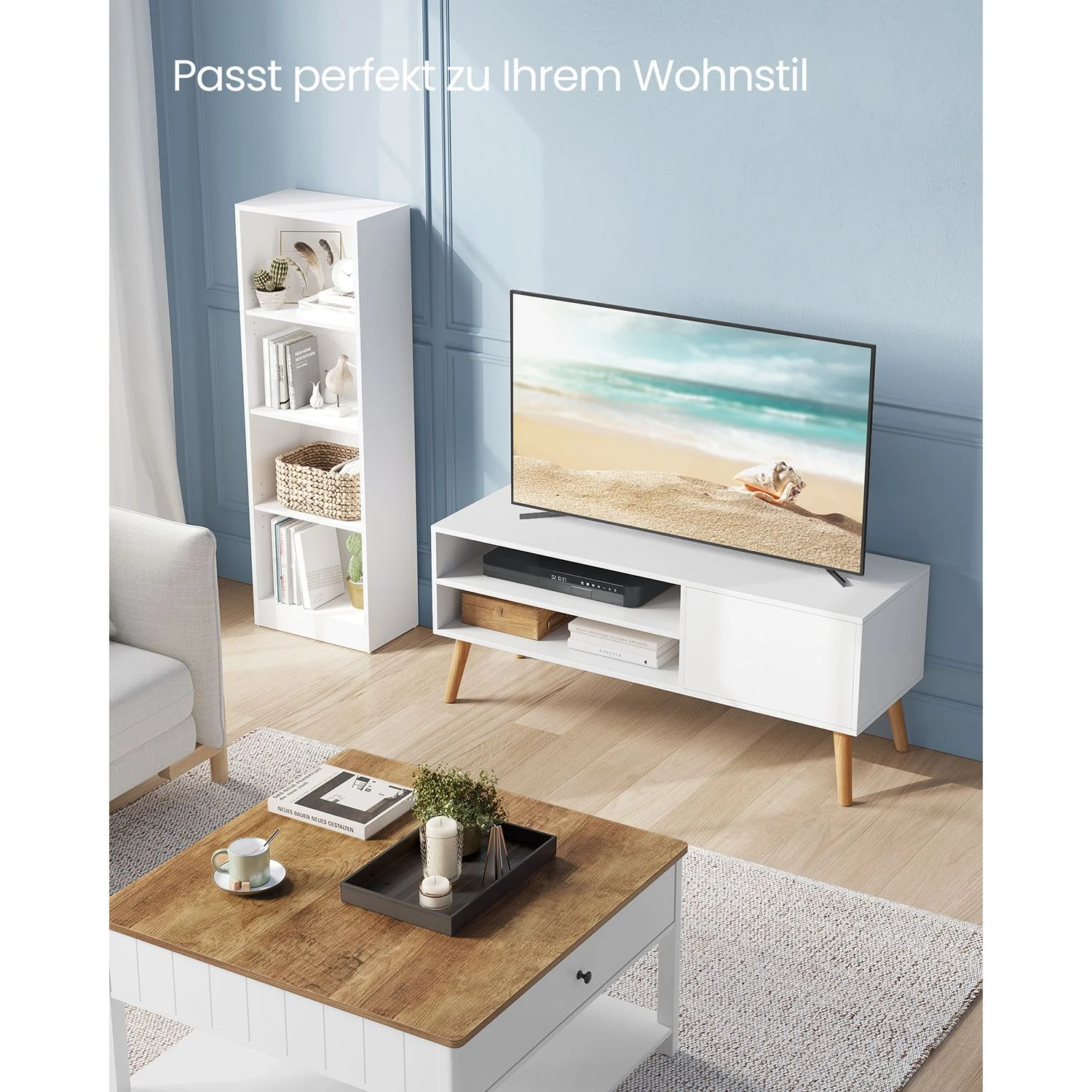 TV-Meubel – 1 deur – 40 x 120 x 49 cm – Scandinavisch – voor TV's tot 55 inch - Image 4