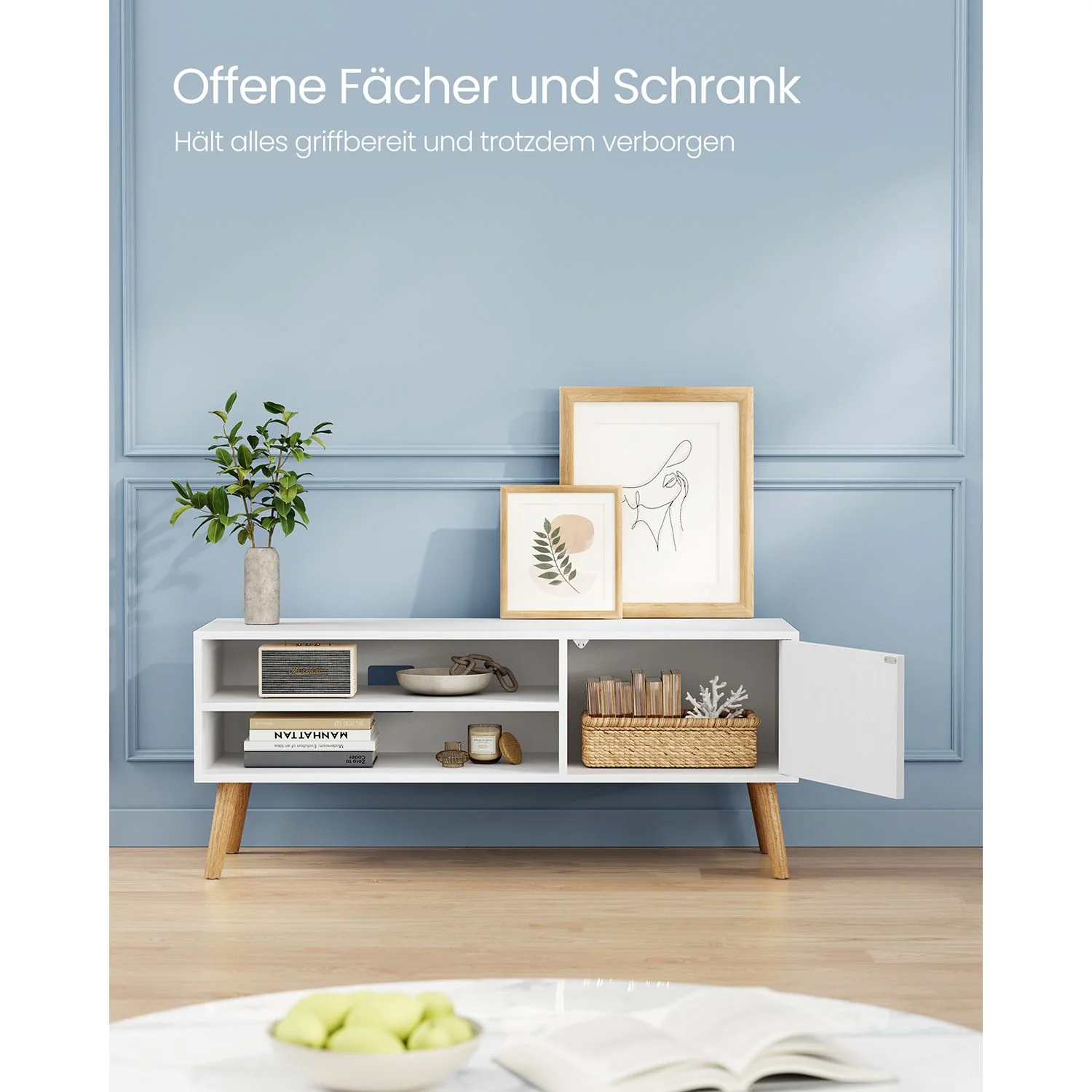 TV-Meubel – 1 deur – 40 x 120 x 49 cm – Scandinavisch – voor TV's tot 55 inch - Image 5