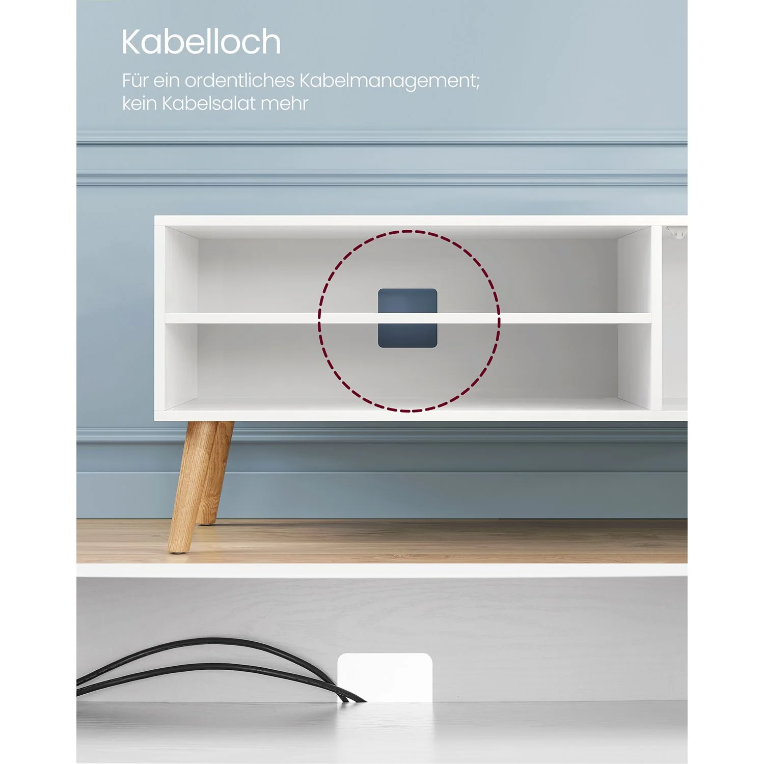 TV-Meubel – 1 deur – 40 x 120 x 49 cm – Scandinavisch – voor TV's tot 55 inch - Image 9