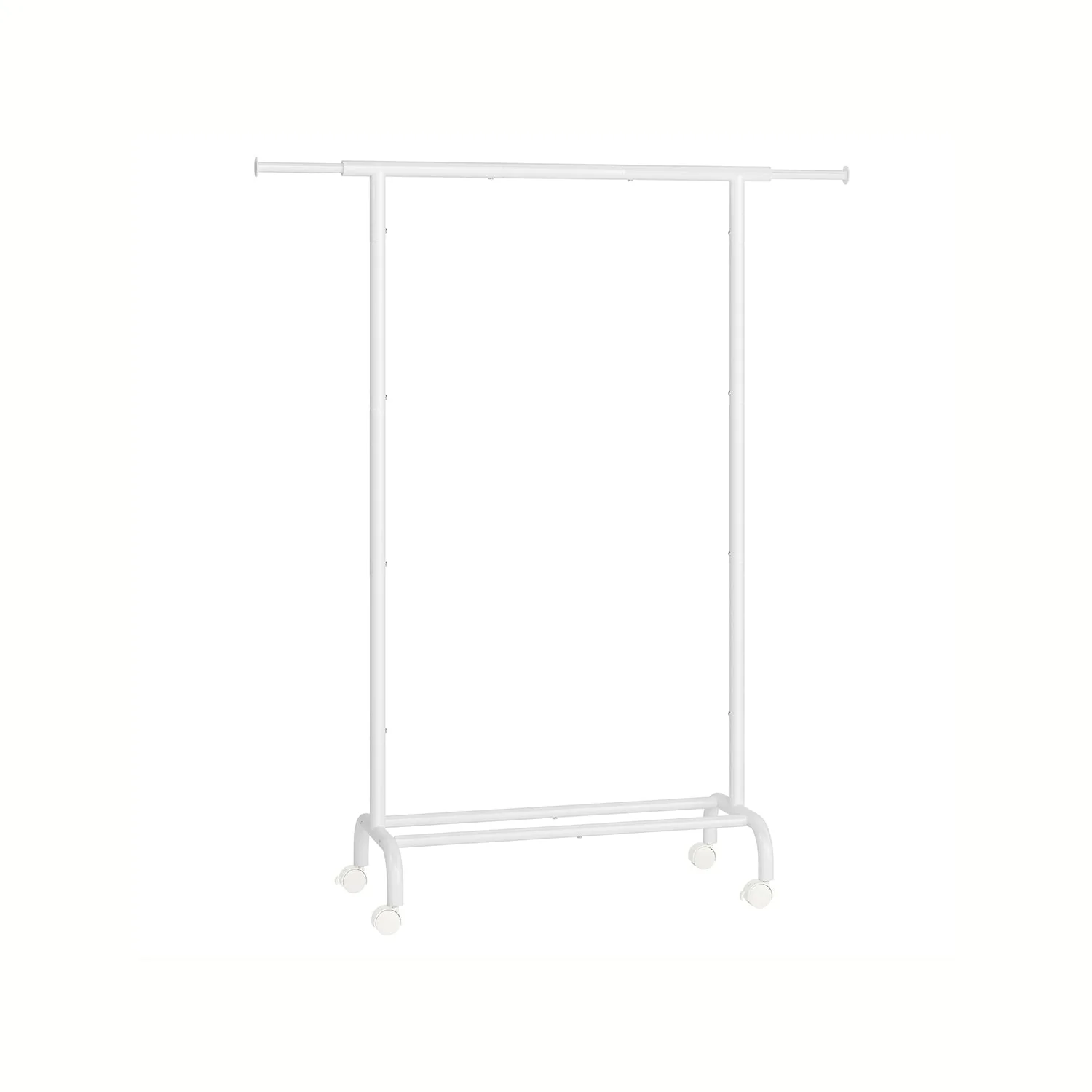 Uitschuifbaar Kledingrek op Wielen – Kledingstandaard 83-120 cm – Met Schoenenplank – 45 kg Draagvermogen - Image 3