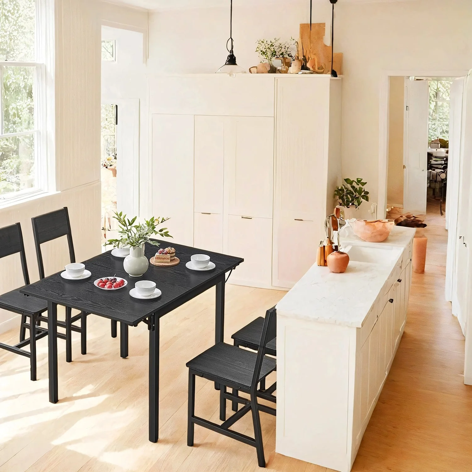 Uitschuifbare Eettafel – Inklapbaar Ontwerp – 78 x 120 cm – Industriële Stijl - Image 2