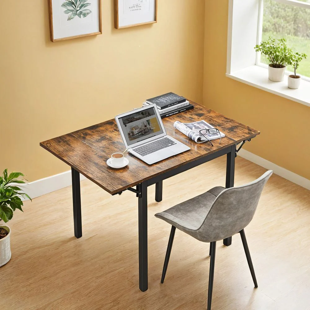 Uitschuifbare Eettafel – Inklapbaar Ontwerp – 78 x 120 cm – Industriële Stijl - Image 7