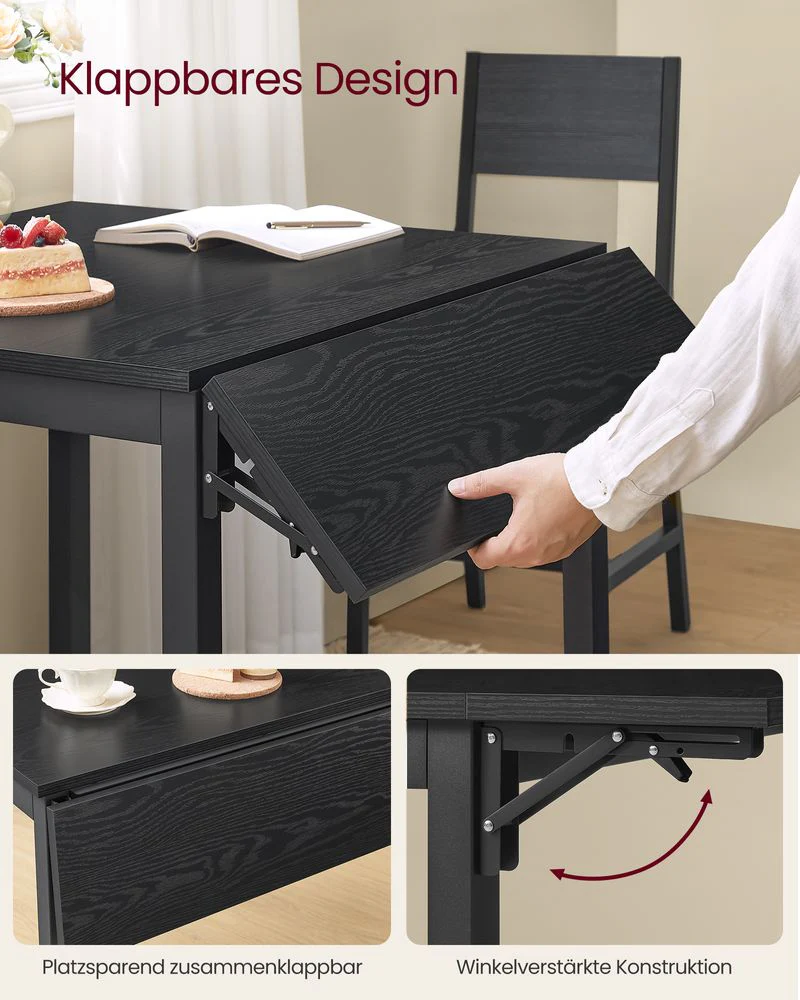 Uitschuifbare Eettafel – Inklapbaar Ontwerp – 78 x 120 cm – Industriële Stijl - Image 8