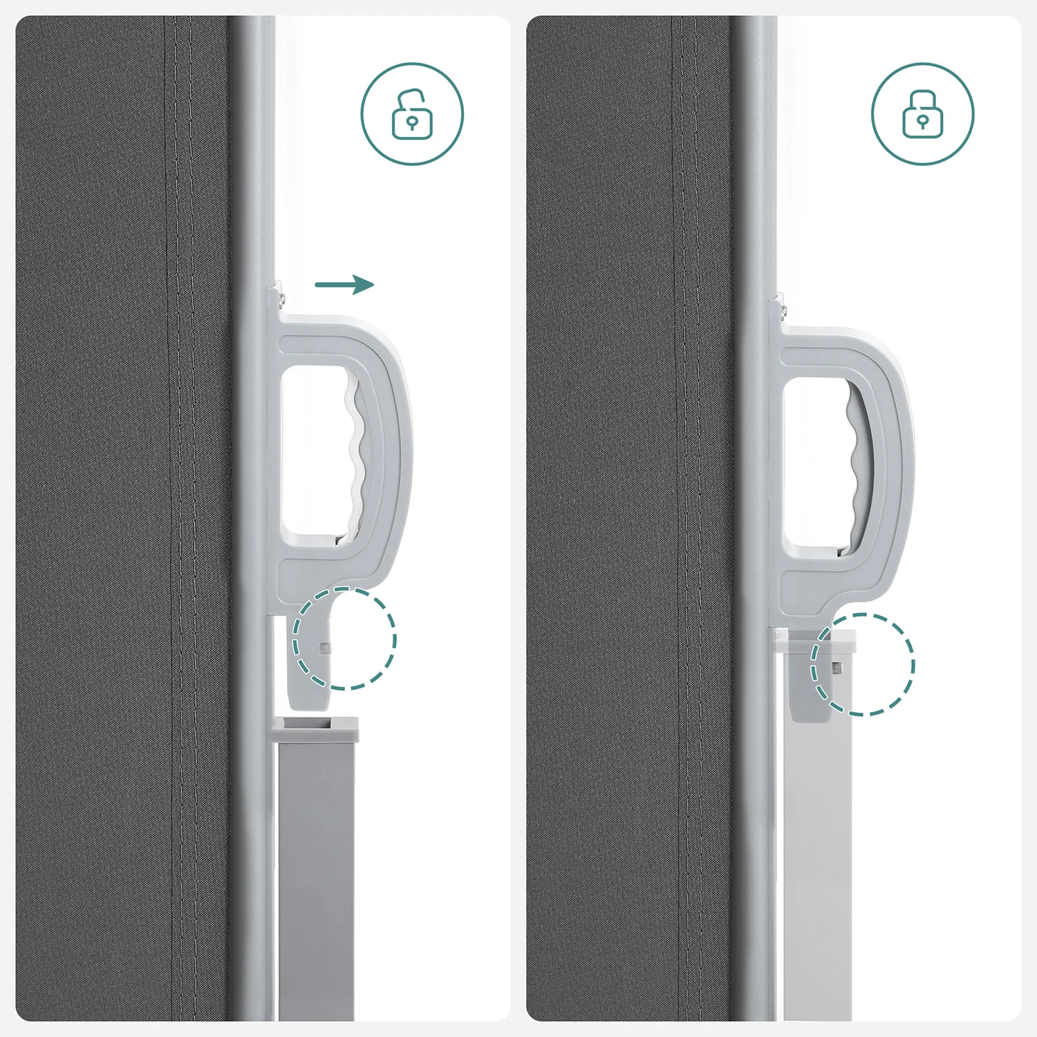 Uittrekbaar Zijluifel – Tuinscherm / Zijzonnescherm Voor Balkon & Terras – Ijzer / Antraciet - Image 7