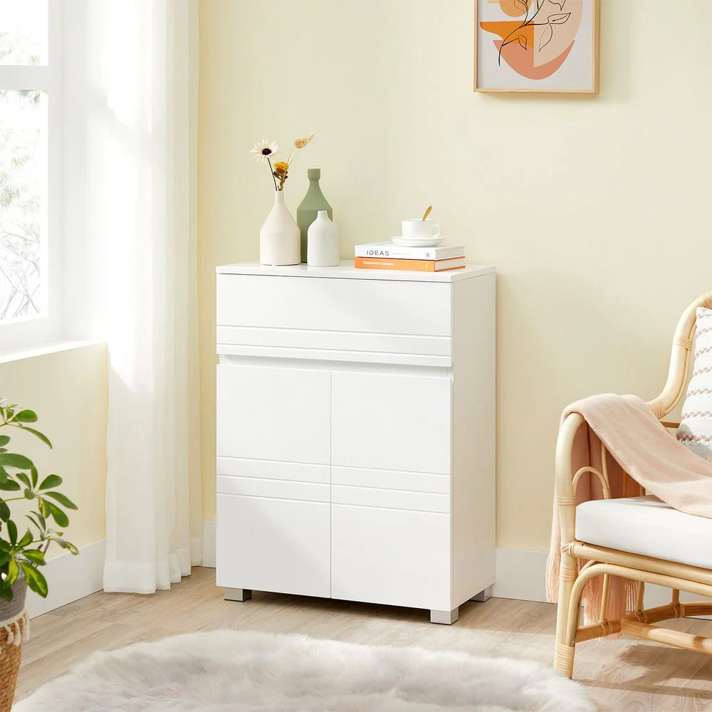 Badkamerkast met Opbergruimte - Moderne Bijzetkast - 60x80x30 cm - Wit - Image 4