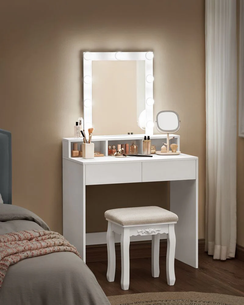 Kaptafel met Verlichting - Make-up tafel - Kaptafel met Lade en Spiegel - Image 3