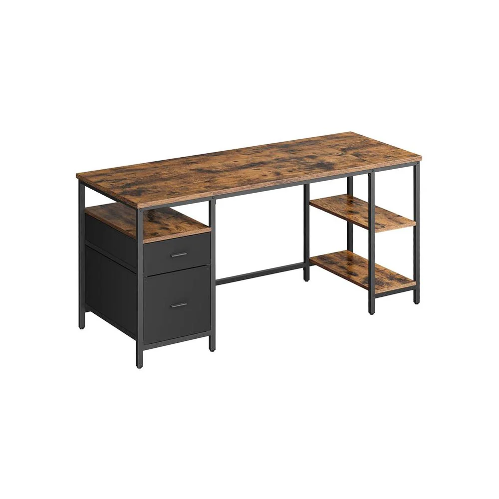 Vintage Bureau 140 of 160 cm – Industrieel Design met Laden en Planken – Tot 50 kg Draagvermogen - Image 3