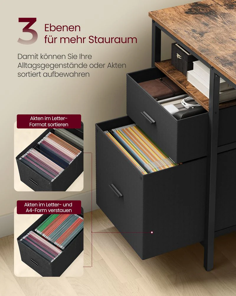 Vintage Bureau 140 of 160 cm – Industrieel Design met Laden en Planken – Tot 50 kg Draagvermogen - Image 7