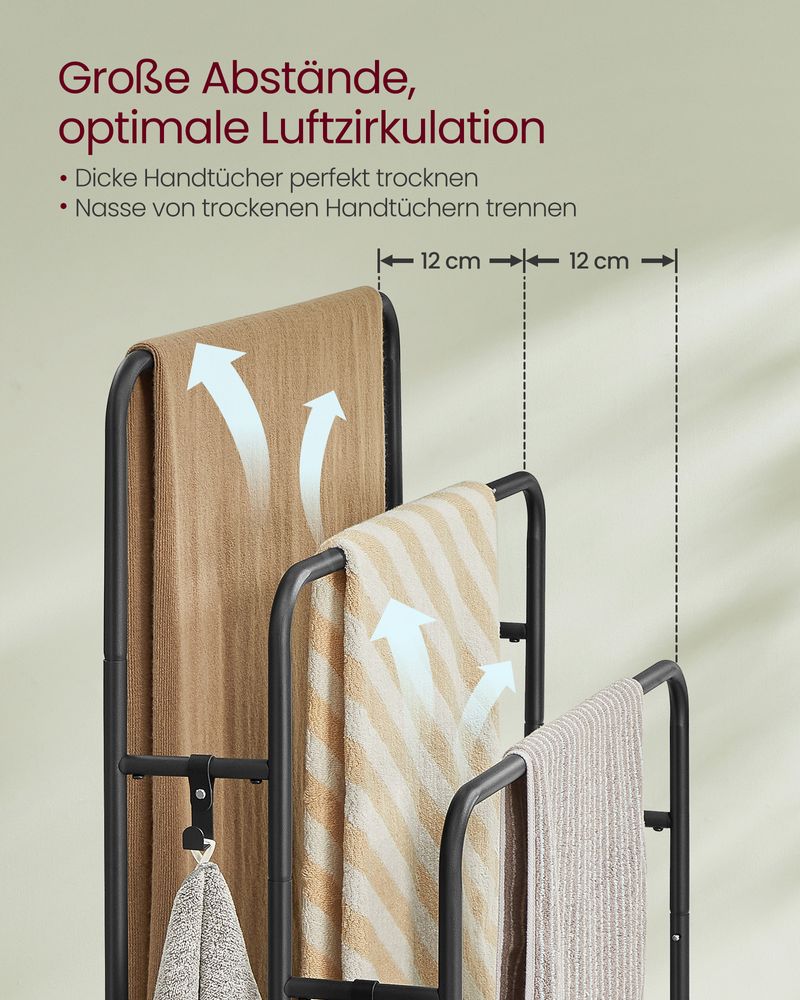 Vrijstaande Kledingrek met 3 Stangen en Legplank – Modern Ontwerp – Stabiel & Ruimtebesparend - Image 3